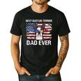 Boston Terrier Dad American Flag 4th Of July Dog Fathers Day Men's Casual T-Shirt Black