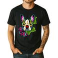 Boston Terrier In Day Of The Dead Sugar Skull Dog Men's Casual T-Shirt Black