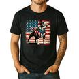 Boston Terrier Dog 4th Of July USA American Flag Patriotic Men's Casual T-Shirt Black
