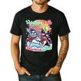 Boston Terrier Dog Christmas Snowman Winter Snow Men's Casual T-Shirt Black
