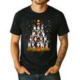 Boston Terrier Dog Christmas Tree Santa Hat Xmas Pajama Men Women Kids Men's Casual T-Shirt Black