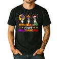 Boston Terrier Dog Halloween Christmas Hallothanksmas Men Women Kids Men's Casual T-Shirt Black
