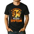 My Boston Terrier Dog Rides Shotgun Witch Halloween Men Women Men's Casual T-Shirt Black