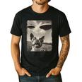 Boston Terrier Dog UFO Alien Extraterrestrial Selfie Men's Casual T-Shirt Black