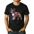 Boston Terrier Floral Dog Lover Vintage Distressed For Men Women Kids Men's Casual T-Shirt Black