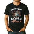 Boston Terrier Groovy World's Best Boston Mom Men's Casual T-Shirt Black