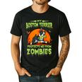 Boston Terrier Halloween Zombie American Gentleman Dog Lover Men's Casual T-Shirt Black