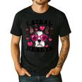Boston Terrier Heart Glasses Girls Bostie Valentines Day Men's Casual T-Shirt Black