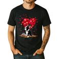 Boston Terrier Lover Heart Shape Boston Terrier Valentine Men's Casual T-Shirt Black