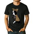Boston Terrier Lover I Love Mom Tattoo Leopard Men's Casual T-Shirt Black