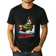 Boston Terrier Merry Christmas Tree Lights Dog X-Mas Dogs Men's Casual T-Shirt Black