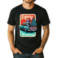 Boston Terrier Merry Christmas Tree Truck Santa Dog X-Mas Men's Casual T-Shirt Black