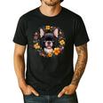 Boston Terrier Mom Floral Bostie Dog Lover Flowers Cute Men's Casual T-Shirt Black