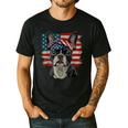 Boston Terrier Patriotic 4th Of July USA American Flag Men's Casual T-Shirt Black