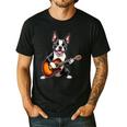 Boston Terrier Playing Guitar Boston Terrier Men's Casual T-Shirt Black