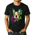 Boston Terrier In Red Day Of The Dead Sugar Skull Dog Men's Casual T-Shirt Black