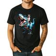 Boston Terrier Riding T-Rex Dinosaur Dog Lover Men's Casual T-Shirt Black