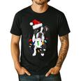 Boston Terrier Santa Christmas Lights Xmas Dog Lover Men Women Kids Men's Casual T-Shirt Black