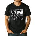 Boston Terrier Graphic Selfie With UFOs Weird Aliens Men's Casual T-Shirt Black