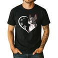 Boston Terrier Shirts For Women Girls Kids Heart Cute Men's Casual T-Shirt Black