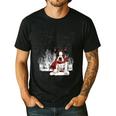 Boston Terrier In The Snow Merry Christmas Winter Men's Casual T-Shirt Black