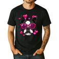 Boston Terrier Valentines Day Shirt Heart Dog Lover Men's Casual T-Shirt Black
