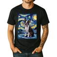 Boston Terrier Van Gogh Starry Night Men's Casual T-Shirt Black