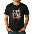 Colorful Boston Terrier Dog For Men Women Kids Men's Casual T-Shirt Black