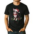 Cute Boston Terrier Dog Christmas Merry X-Mas Graphic Men's Casual T-Shirt Black