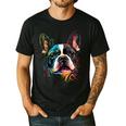 Cute Boston Terrier Puppy Dog Art Lover Unique Painting For Men Women Kids Men's Casual T-Shirt Black