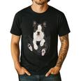 Dog Lovers Boston Terrier In Pocket Dog Face For Men Women Kids Men's Casual T-Shirt Black