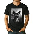 Dog Mom Dad Alien Selfie Boston Terrier UFO For Men Women Men's Casual T-Shirt Black