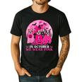 Ghost And Witch Boston Terrier Dog In October We Wear Pink Men's Casual T-Shirt Black