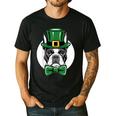 Green Boston Terrier Shamrock St Patricks Day Boston Terrier Men's Casual T-Shirt Black