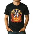 Halloween Retro Boston Terrier Men's Casual T-Shirt Black
