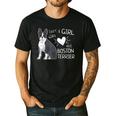 Just A Girl Who Loves Her Boston Terrier Puppy Love Men's Casual T-Shirt Black