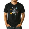 Kawaii Kids & Boys Astronaut Space Boston Terrier Dog Lover Men's Casual T-Shirt Black