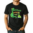 Kids My Nonna Loves Me Dinosaur Grandson Men's Casual T-Shirt Black