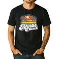 Myrtle Beach South Carolina Retro 70s Vintage Vacation Men's Casual T-Shirt Black