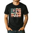 Patriotic Boston Terrier Dog Lover USA Flag 4th Of July For Men Women Kids Men's Casual T-Shirt Black