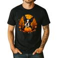 Pumpkin Boston Terrier Costume On Boston Terrier Halloween Men's Casual T-Shirt Black