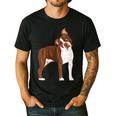 Red Boston Terrier Dog Men's Casual T-Shirt Black