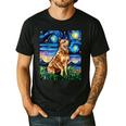 Red Heeler Starry Night Cattle Dog Colorful Art By Aja For Men Women Girls Kids Men's Casual T-Shirt Black