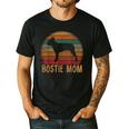 Retro Boston Terrier Mom Dog Mother Pet Bostie Mama Men's Casual T-Shirt Black