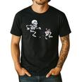 Skeleton Chasing Dog Boston Terrier Halloween Pet Lover Men's Casual T-Shirt Black