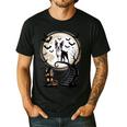 Spooky Halloween Moon Boston Terrier Boston Bull Bostie Men's Casual T-Shirt Black