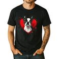 Valentine's Day Boston Terrier Dog Men's Casual T-Shirt Black