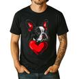 Valentine's Day Boston Terrier Dog Vector Men's Casual T-Shirt Black