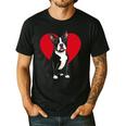 Valentine's Day Boston Terrier Lover Men's Casual T-Shirt Black