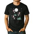 Xmas Tree Santa Riding Boston Terrier Christmas Men's Casual T-Shirt Black